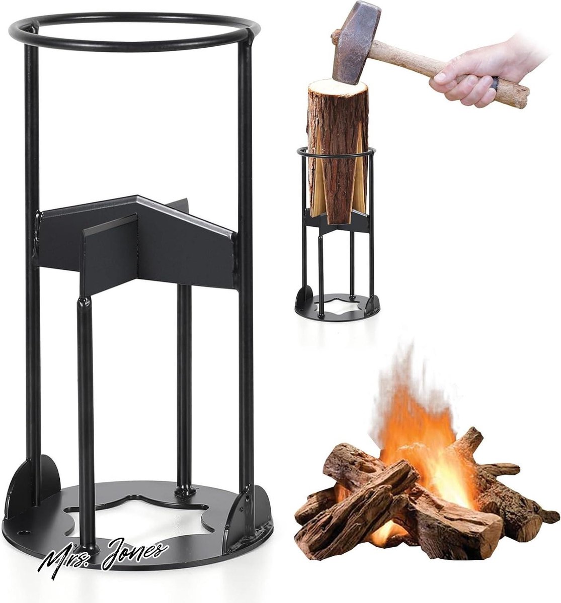 Bol.com Mrs. Jones Handmatige houtsplijter - kindling cracker handsnijder aanmaakhoutsplijter - kamperen outdoor 27 x 145 x 145 ... aanbieding