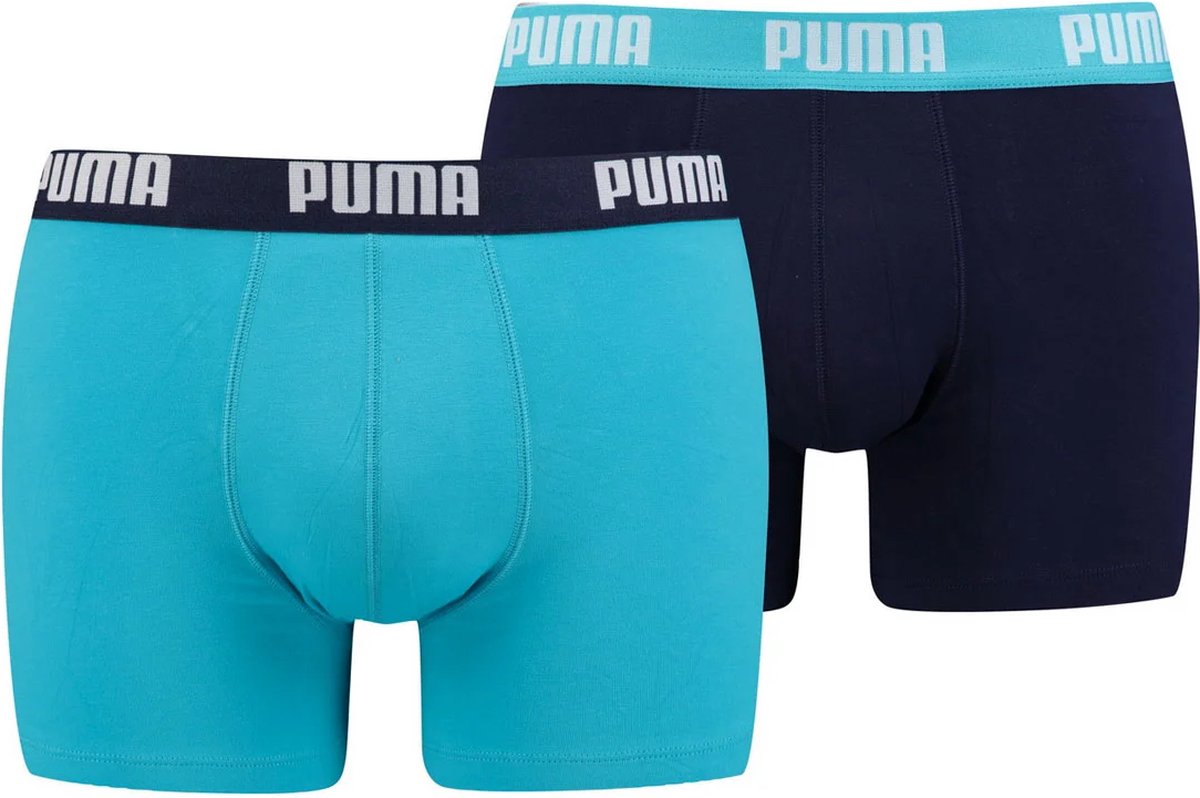 Puma Basic Boxer heren (2-pack) - aqua en blauw