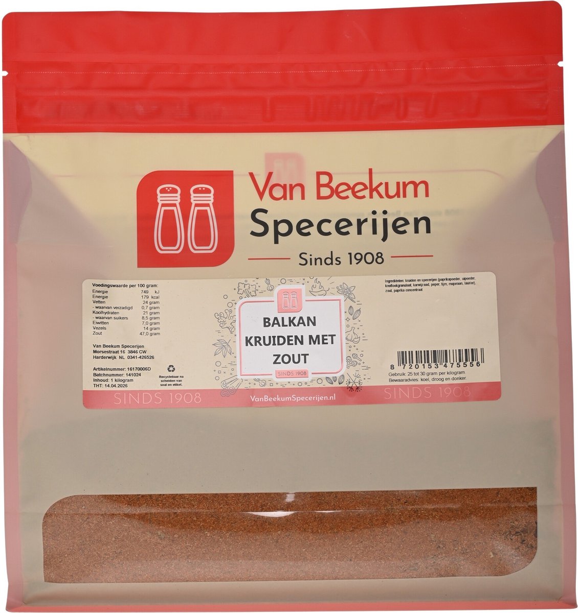 Goedkoopste Van Beekum Specerijen - Balkenbrij Kruiden - 1 kilo (hersluitbare stazak