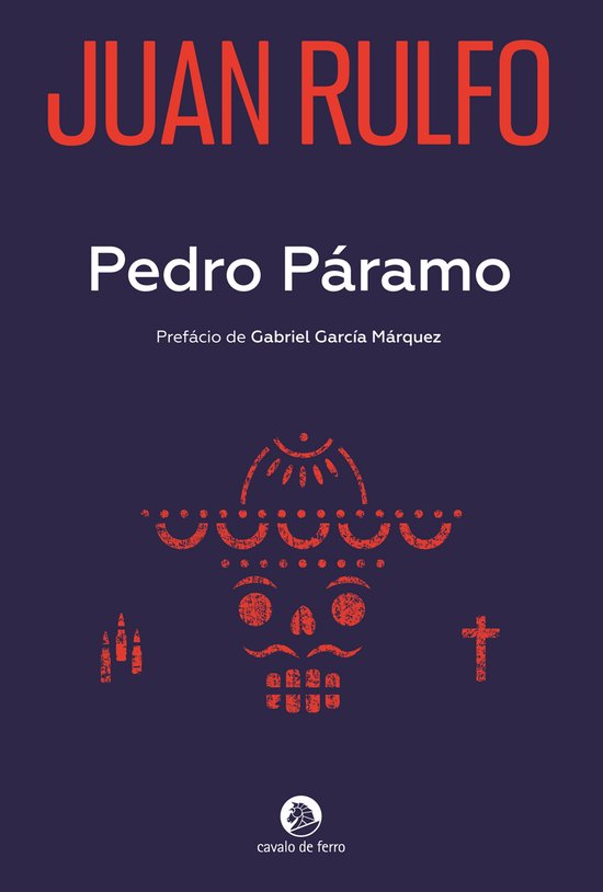 Boek "Pedro Páramo" van Juan Rulfo met een doodshoofdmotief.