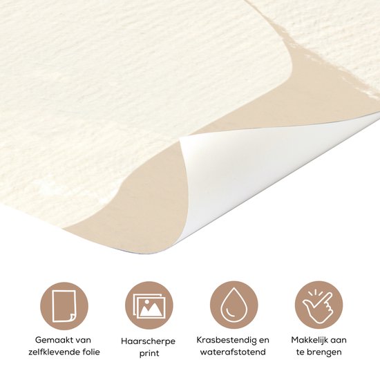 Poster de porte 95x215 cm - Sticker porte Beige - Abstrait - Moderne - Film meuble autocollant - Film porte salon - Papier peint fotobehang intérieur - Film adhésif porte - Stickers porte - Sticker papier peint porte - Décoration chambre