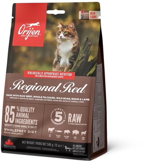 Orijen Whole Prey Regional Red Cat Rund&Zwijn - Kattenvoer - 340 g