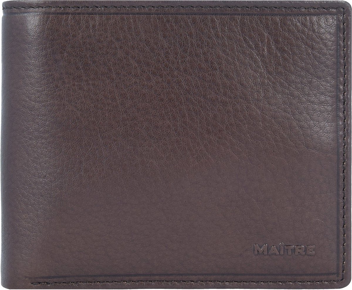 Maître Leren Portemonnee Grumbach Gathman BillFold H8 Dark Brown Bruine