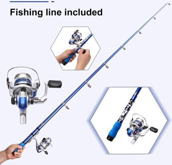 Mini Spinning Reel & Rod Combos with Telescopic Rod Reel Lure Fishing Line Set Fishing Combos for Kids/Beginners van Lanaak — afbeelding 2