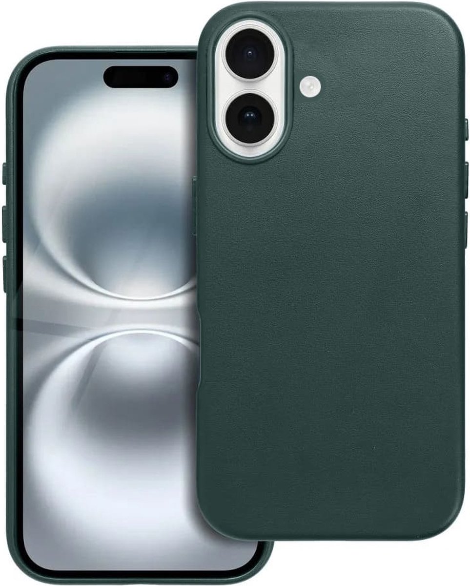 Casify Leren Hoesje geschikt voor MagSafe iPhone 16 Hoesje - Bosgroen