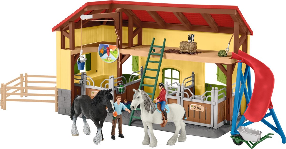 schleich FARM WORLD - Paardenstal - Paarden Speelgoed - 2 Paarden en Boerderij Speelfiguren - 82 onderdelen — afbeelding 14
