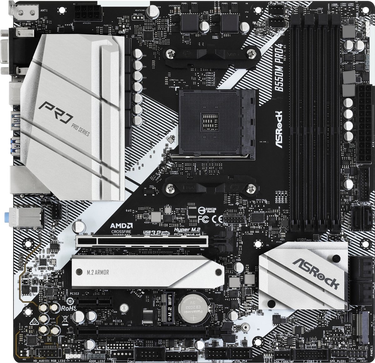 Asrock B550M Pro4 AMD B550 Socket AM4 micro ATX