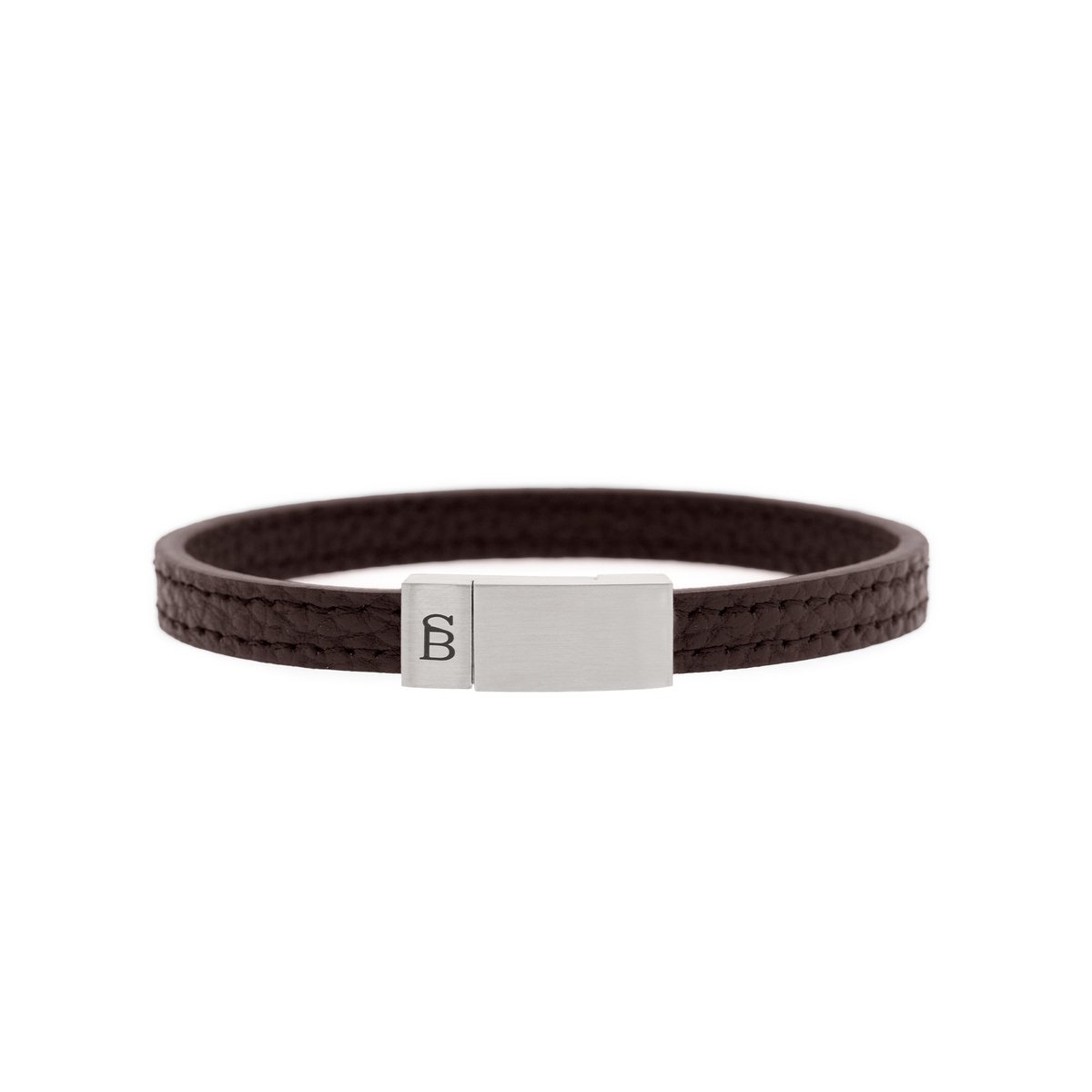STEEL & BARNETT - Leren Armband Heren - Bruin - Maat S