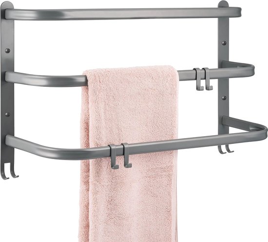 Handdoekstang Zwart 30cm Luxe Handdoekrek 2 Stangen