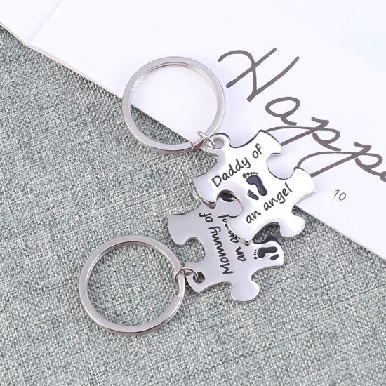 Sleutelhanger Set Van 2 Sleutelhangers Voor Mama Papa Een Engel sleutelhanger-set-van-2-sleutelhangers-voor-mama-papa-een-engel
