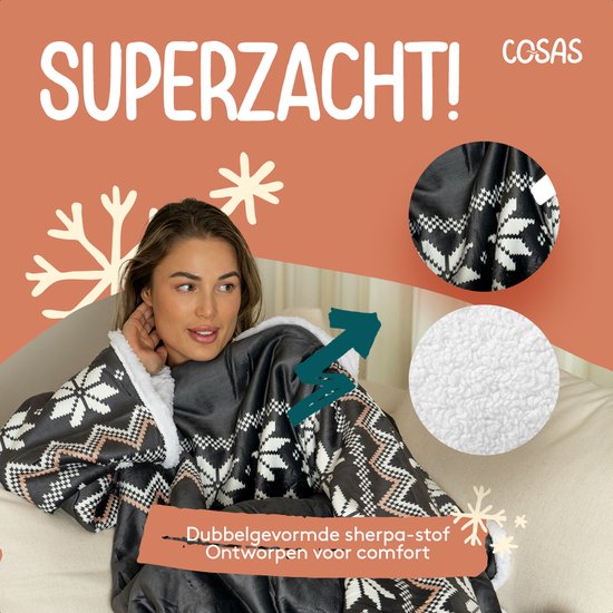 Fleece Deken Met Mouwen Voor Heren