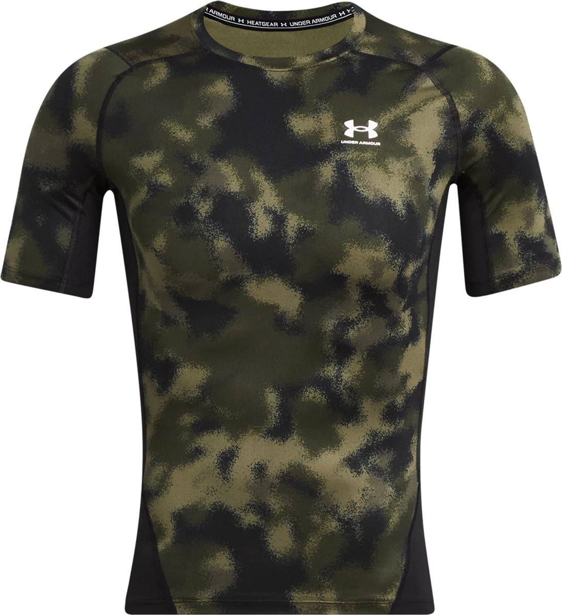 Under Armour Heatgear Printed Compressieshirt Heren Groen dessin S