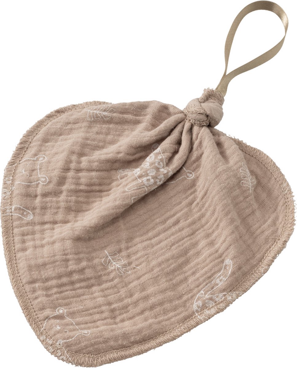 Goedkoopste Tjokiki speendoekje - Pussycat - taupe - katoenen hydrofiel