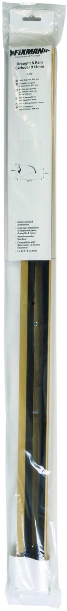 Fixman Tochtstrip - tochtwering - goud - aluminium - 91 x 5,2 cm - deur tochtstopper