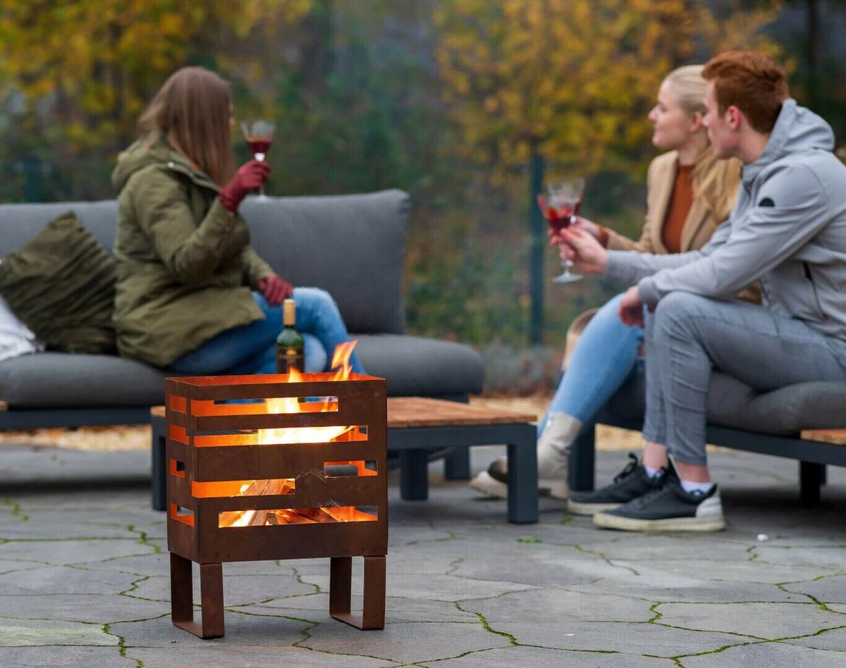 RedFire Madison Fire Bowl - Corten Look - 38 x 23 x 50 cm