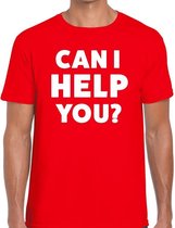 Can i help you beurs/evenementen t-shirt rood heren - verkoop/horeca L