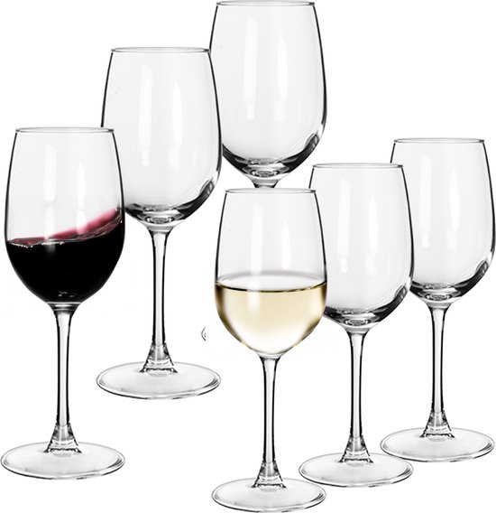 Set de Verres à vin King - 12x pièces - 6x verres à vin rouge et 6x verres à vin blanc - verre