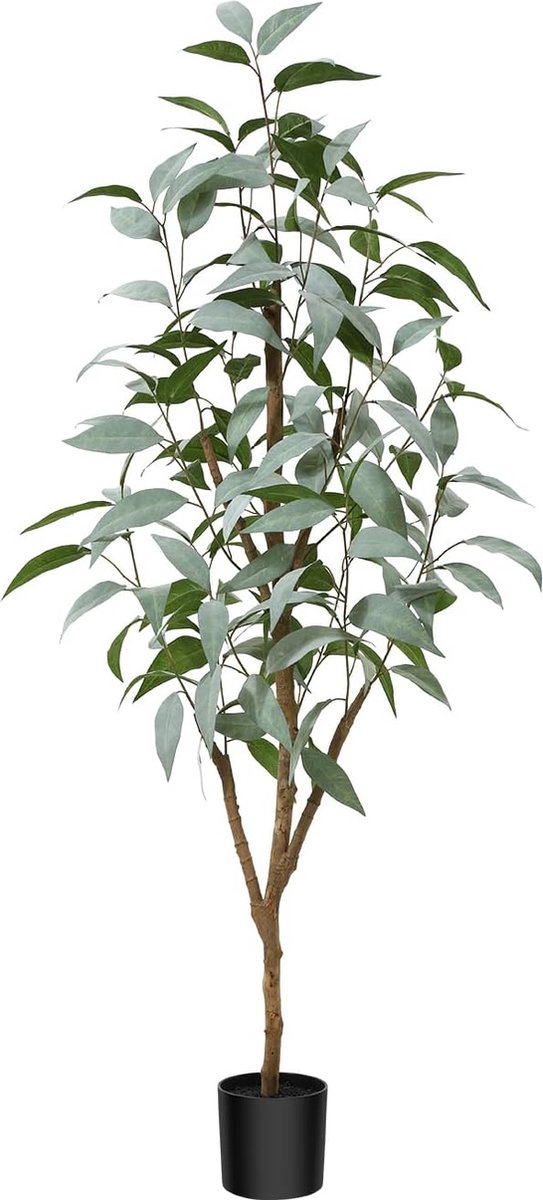 Kunstplanten - Eucalyptus - Perfect voor woonkamer en kantoor - 1 stuk - Groen - Kunststof - 120 cm