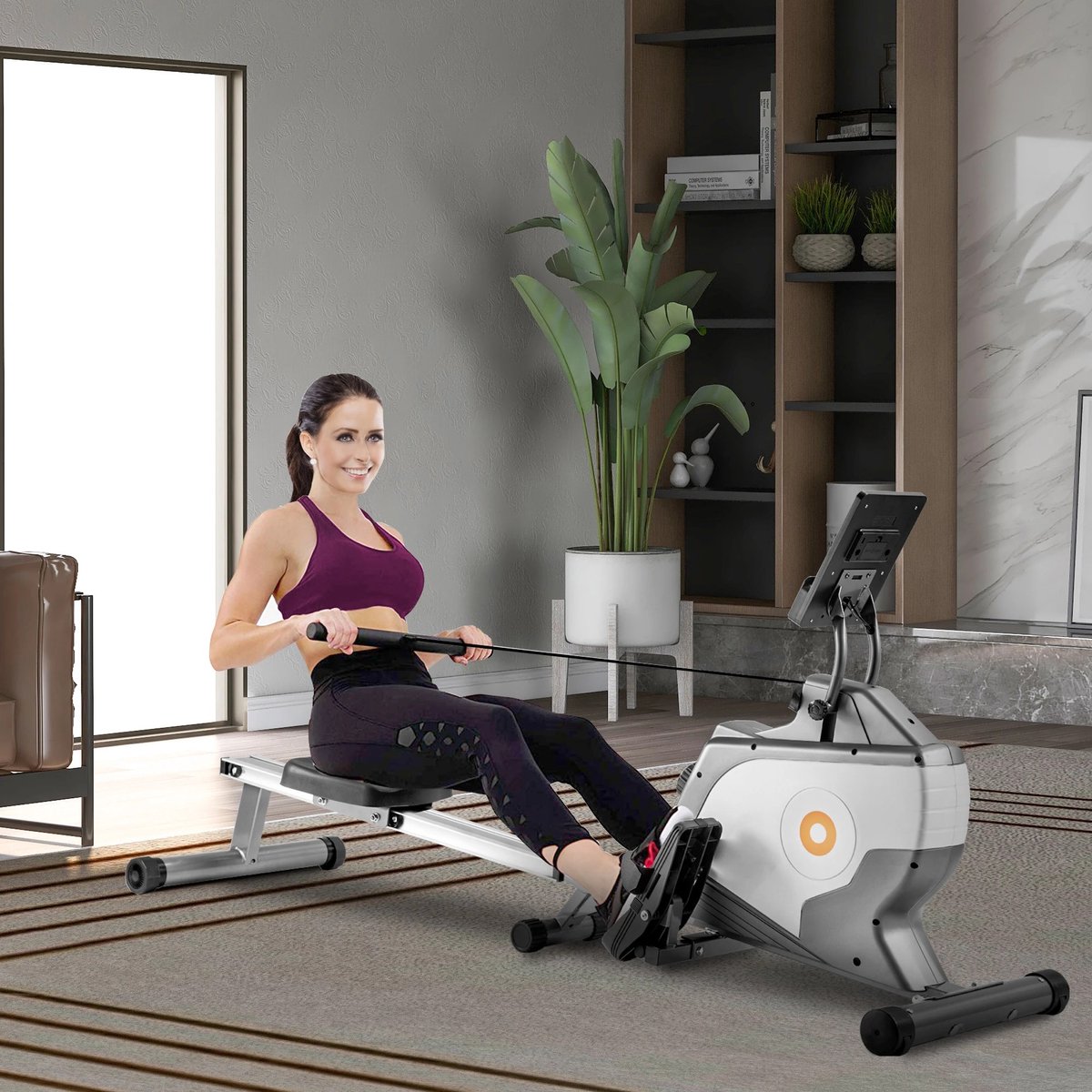 Currentgoodz - Roeimachine - Roeiapparaat - Inklapbaar - 8 Spanning Niveaus - LED Indicator - Roeitrainer Fitness