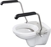 Luxe toiletbeugelset met armleggers 35 cm RVS gepolijst