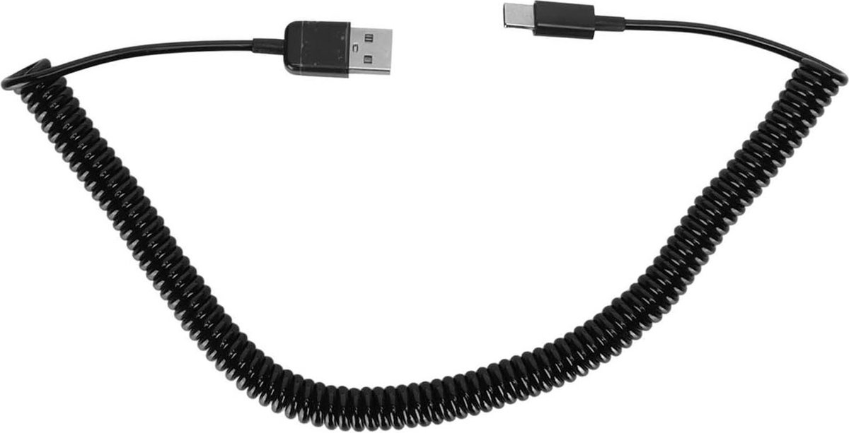 Opgerolde Type-C USB C-kabel 3 M intrekbare spiraalvormige oplaadkabel .