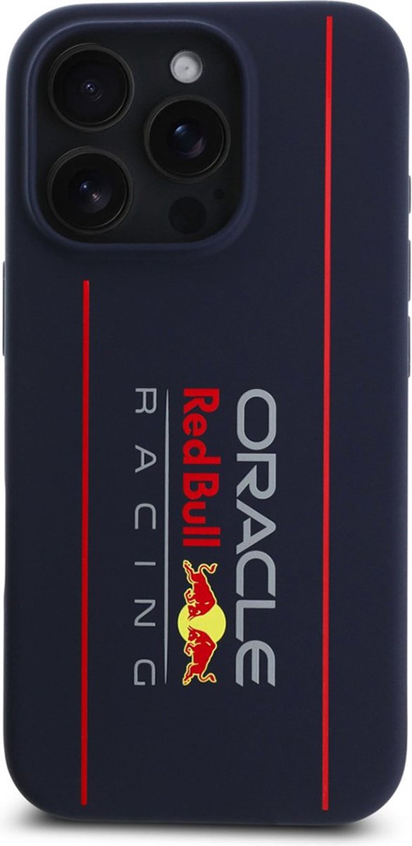 Red Bull Racing Silicone Oversize Vertical Logo Back Cover hoesje met MagSafe voor Apple iPhone 16 Pro - Donkerblauw van Red Bull Racing — afbeelding 3