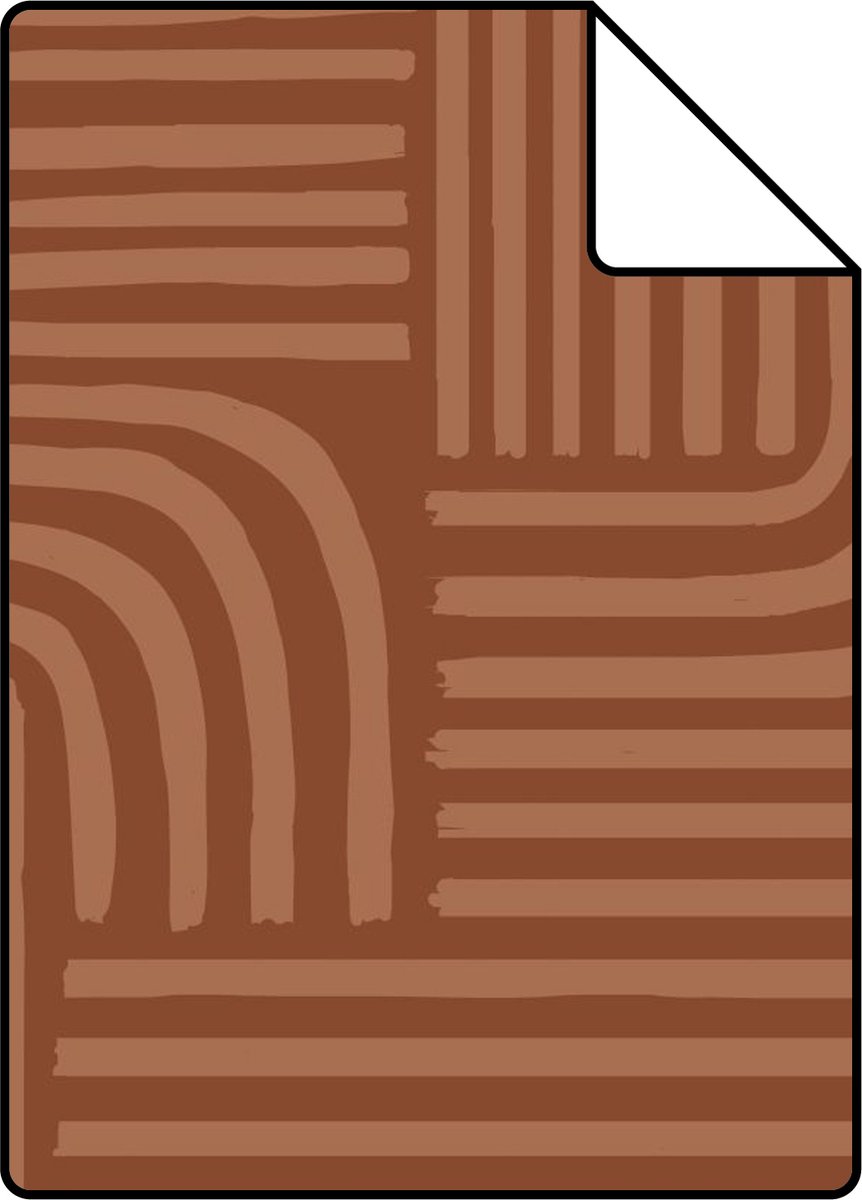 Proefstaal ESTAhome behang grafisch 3D motief terracotta - 26.5 x 21 cm - 139938-S