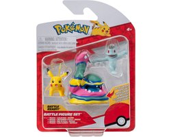 foto van Jazwares Pokémon Battle Figure Set 3-Pack Machop, Pikachu #1, Alolan Muk 5 cm Action Figuur