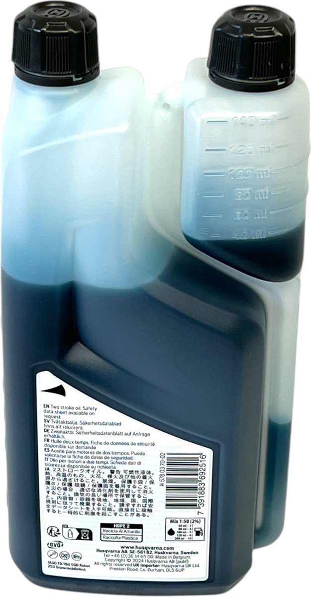 Husqvarna 2x LS+ tweetaktolie 1 liter ( 2x 578037002 ) - 2-taktolie - Low Smoke Oil — afbeelding 4