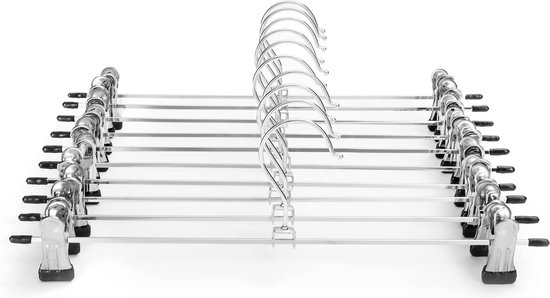 Broekhangers, Set Van 6 Ruimtebesparende 5-laags Metalen Broekhangers S Type Niet Slip Hangers Voor Jeans Sjaals Handdoeken Stropdassen Zilveren En Zwarte Cri043b01 Broekhangers, Set Van 6 Ruimtebesparende 5-laags Metalen Broekhangers S Type Niet Slip Hangers Voor Jeans Sjaals Handdoeken Stropdassen Zilveren En Zwarte Cri043b01