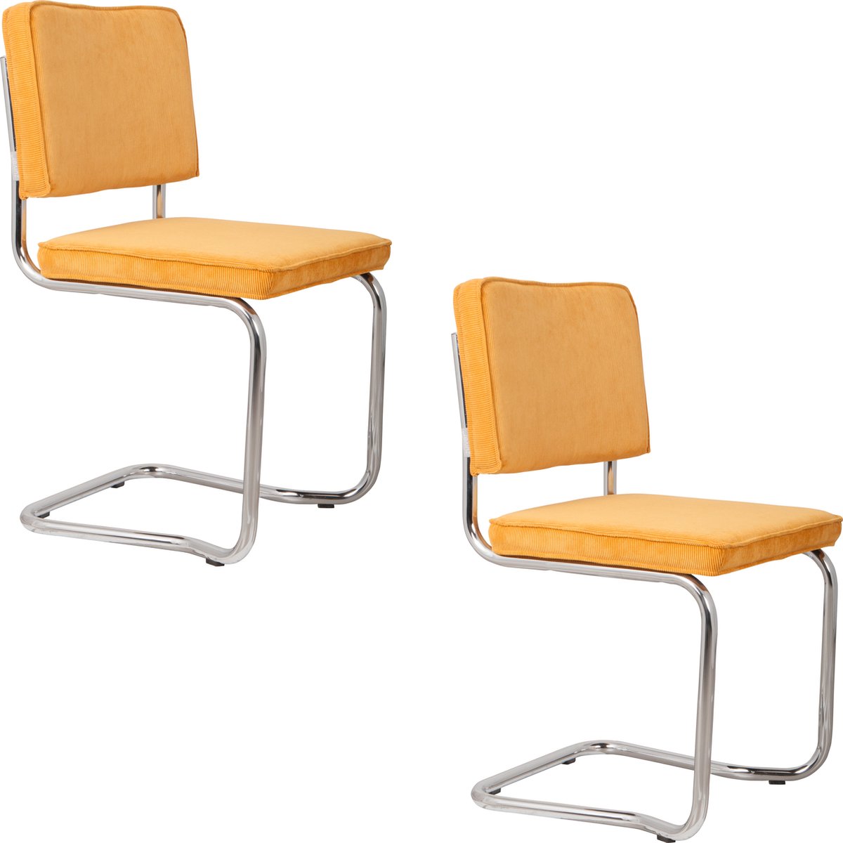Ridge Kink Rib Eetkamerstoelen Geel - Set van 2