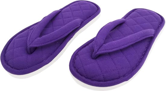 ofoot heren ademende katoenen open teen platte pantoffels