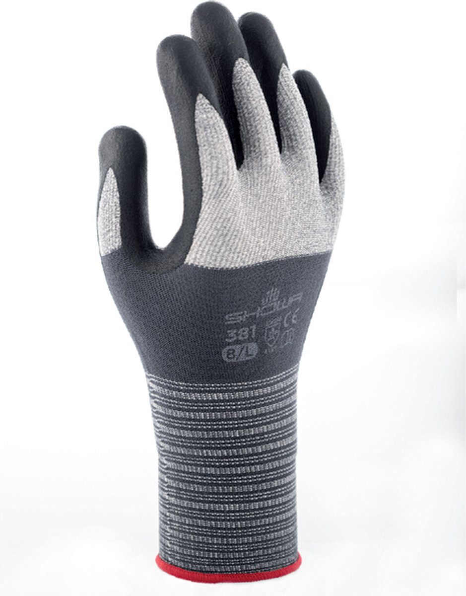 Griphandschoen showa 381 nitril l grijs | 12 stuks