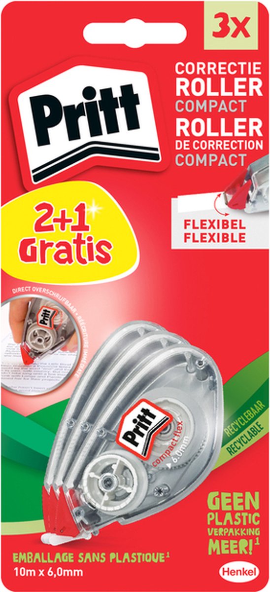 Pritt Correctietape pritt compact flex 6mmx10m 2+1 | 10 stuks Wit
