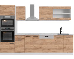 Vicco R-Line Complete keukeneenheid – 300 cm WB Eik Eik goud/wit WB Eik