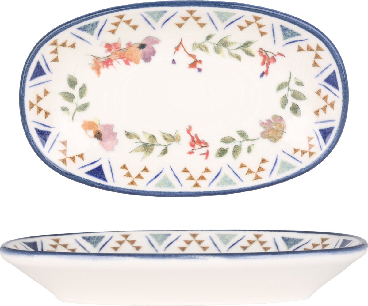 Bonna Serveerschaal - Spring - Porselein - 15x8.5 cm - set van 4