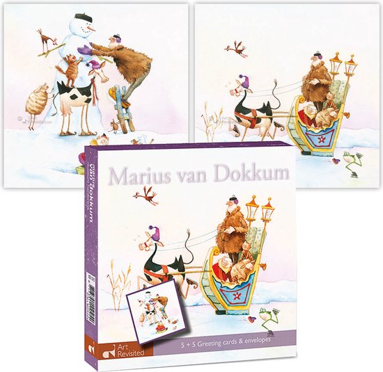 Art Revisited Kerst kaarten Marius van Dokkum - Opa Jan haalt het zonnetje in huis