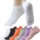 4 paar antislip yoga-pilatessokken voor dames, 36-39