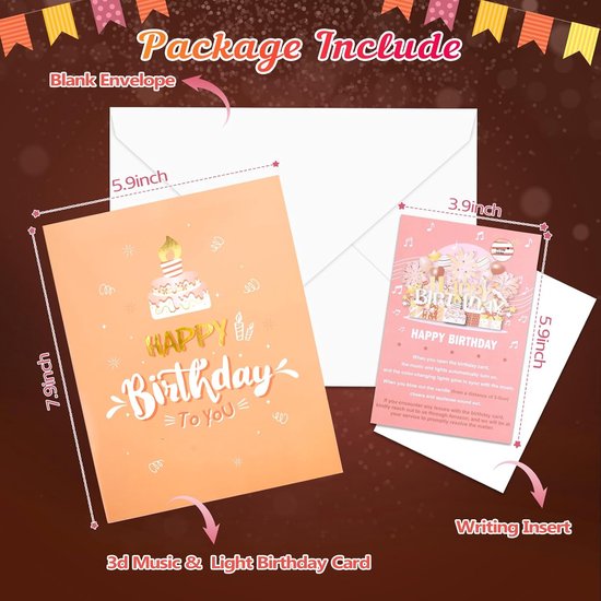 BOTC Greeting Happy Birthday Card - Popupkaarten - Licht en Muziek ...