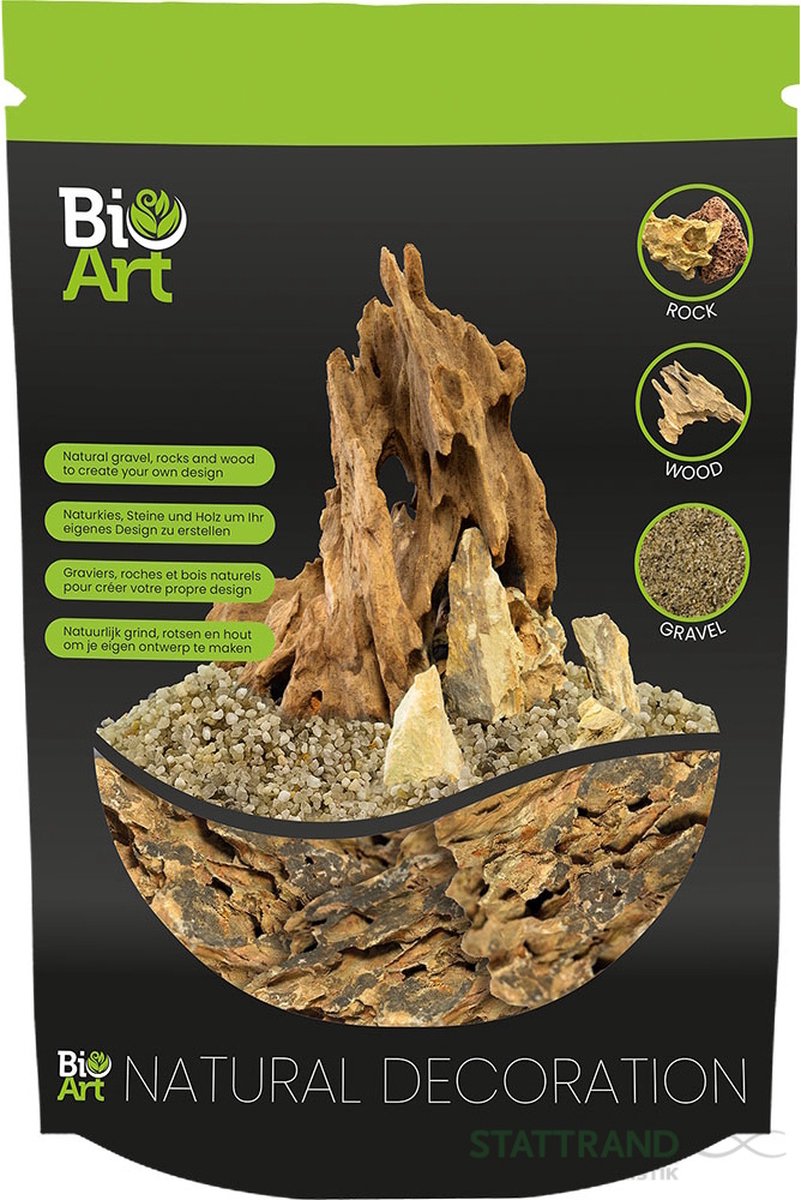 BIOART Aquariumgrind geel | decoratief substraat | 800 gram