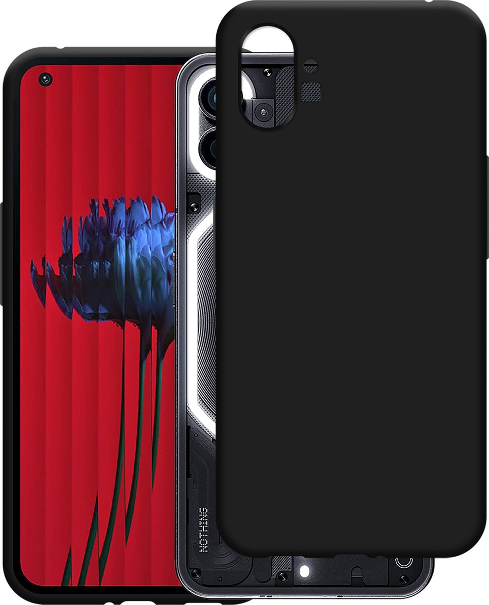 Cazy hoesje geschikt voor Nothing Phone (1) Hoesje Siliconen - Flexibele Case - Zwart