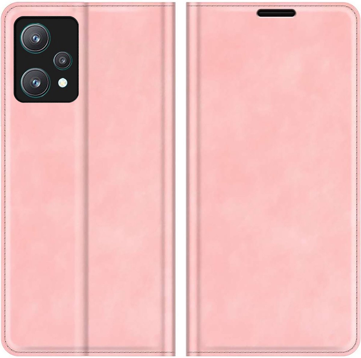 Cazy hoesje geschikt voor Realme 9 Pro - Hoesje met Pasjeshouder - Luxe Book Case - Roze