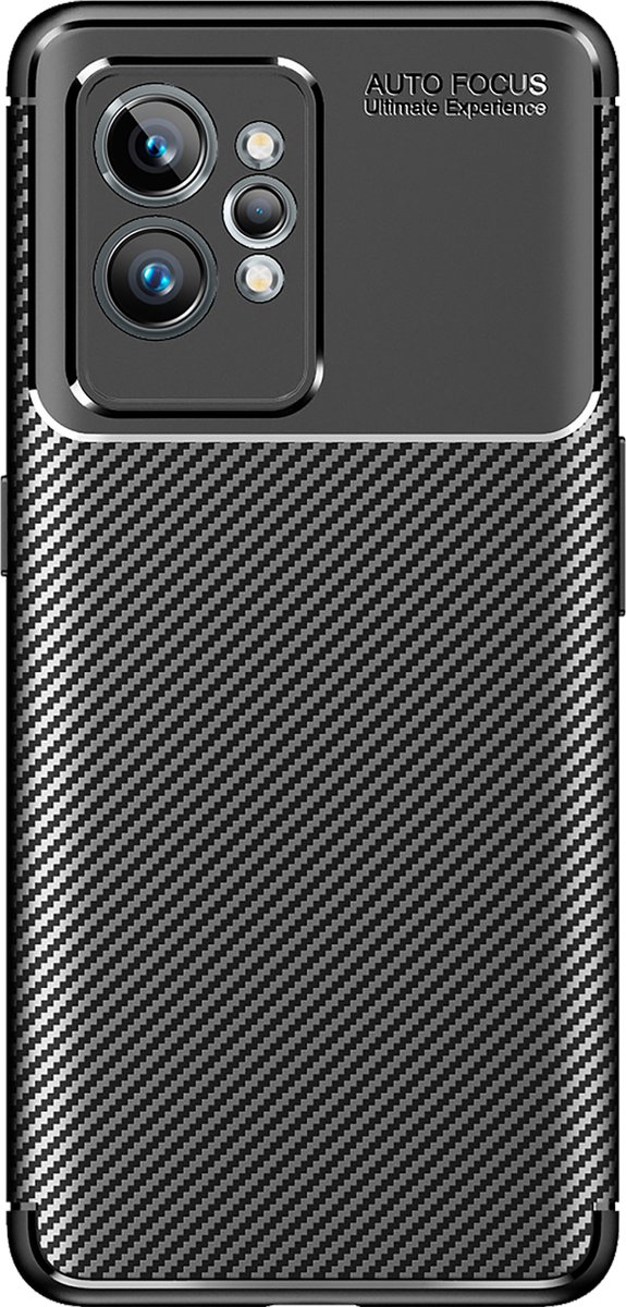 Cazy hoesje geschikt voor Realme GT2 Pro - Rugged TPU - Zwart