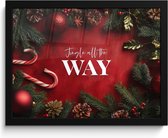 Poster in lijst - Fotolijst 40x30 cm - Posters - Kerst - Quote - Rood - Kerstballen - Posterlijst zwart - Decoratie - Wanddecoratie woonkamer - Kerstdecoratie voor binnen - Kerstversiering - Kerstmis versiering in huis - Kerstaccessoires