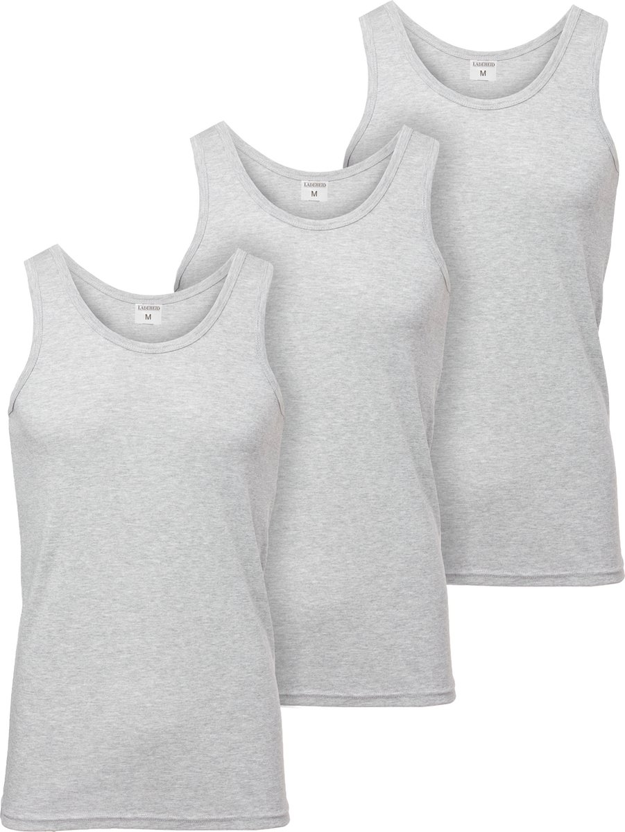 Ladeheid 3 pack Heren Singlet-Onderhemd Heren – Katoen – Grijs – 3XL – LA-LA40-258-US