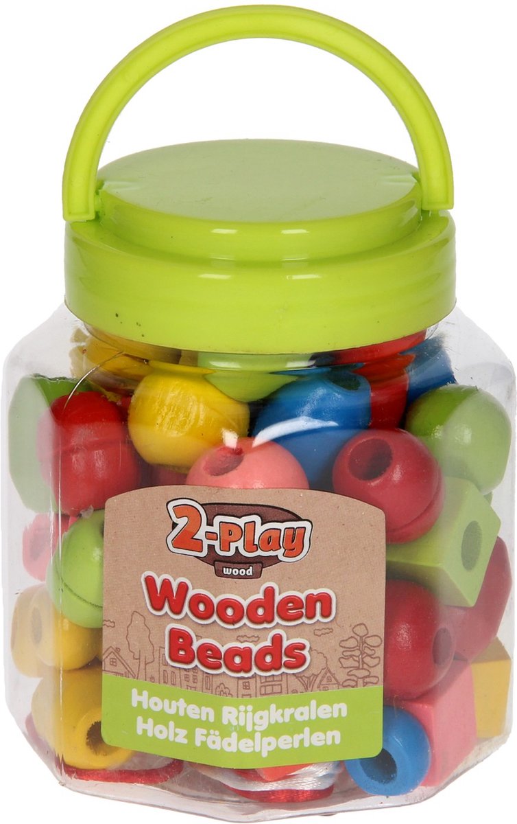 Kralen Hout In Pot 72 Stuks