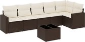 vidaXL - 7 pièces - Ensemble de salon - avec - coussins - poly - rotin - marron