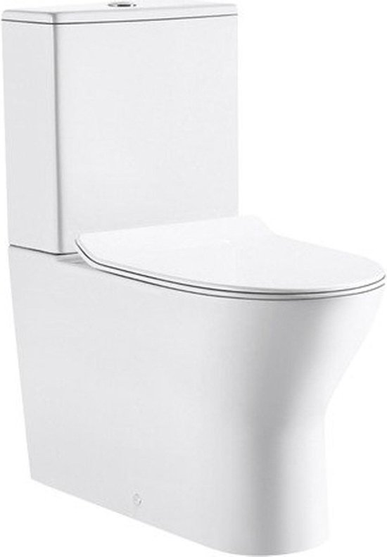 Nemo Go Tina PACK staand toilet zonder spoelrand met dunne softclose en afneembare zitting wit