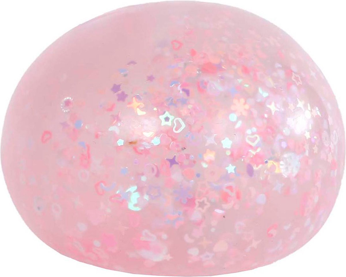 Glamour Mega Squeeze Knijpbal Bloem en Glitter, 9cm