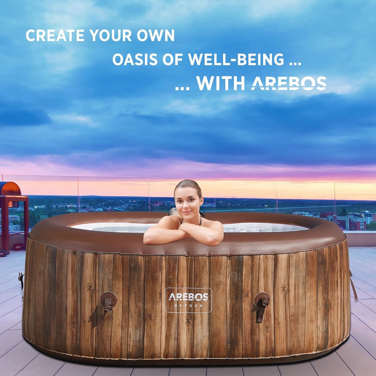 Opblaasbare Hottub voor 2 Personen - Bubbelbad met 90 - afbeelding 2